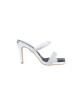  Πέδιλο Mules Ασημί με Strass Λουράκια. BS-701-1S
