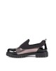 Bruno Scarpe Loafer Μεταλιζέ & Μαύρο Λουστρίνι με Ιδιαίτερο Σχέδιο 