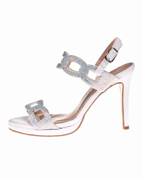 BRUNO SCARPE - Πέδιλο Λευκό με Strass BS-07278-W