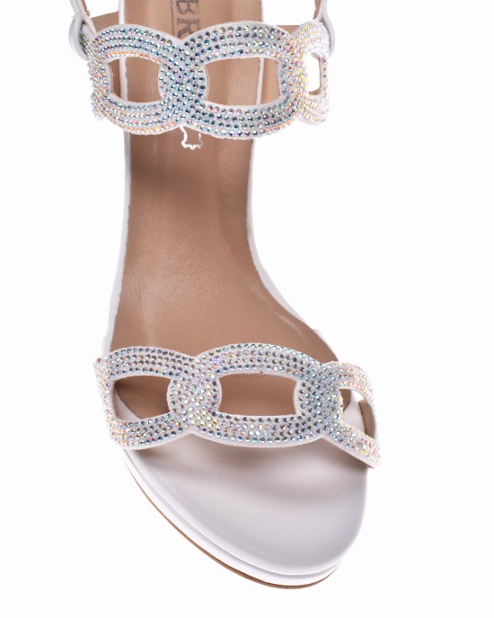 BRUNO SCARPE - Πέδιλο Λευκό με Strass BS-07278-W