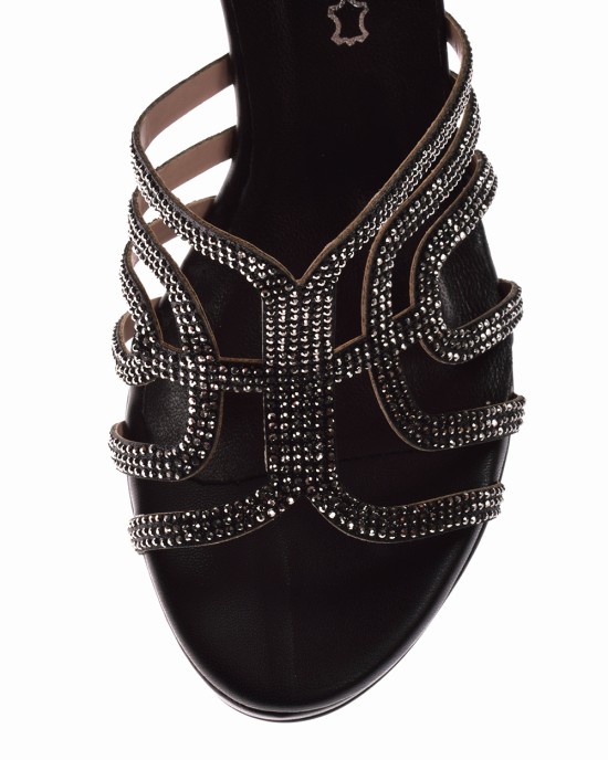BRUNO SCARPE - Πέδιλο Μαύρο με Strass BS-07280-B