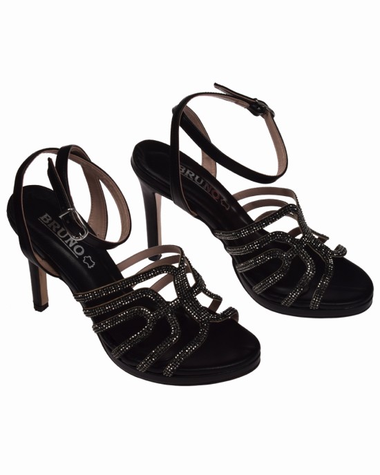BRUNO SCARPE - Πέδιλο Μαύρο με Strass BS-07280-B