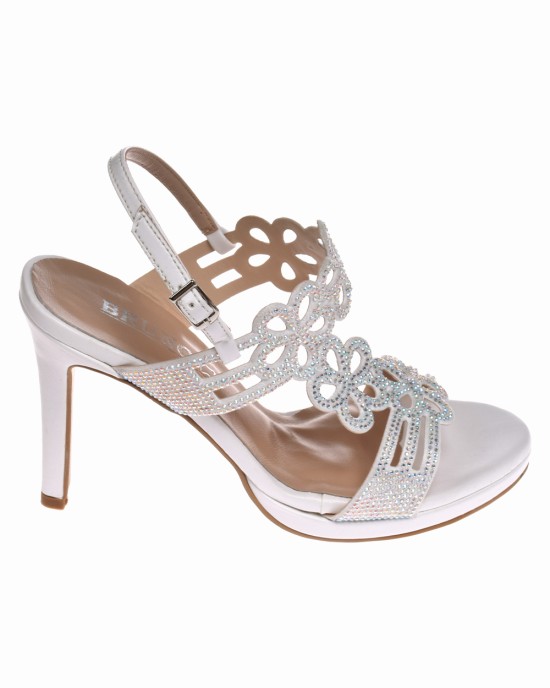 BRUNO SCARPE - Πέδιλο Λευκό με Strass BS-07281-W