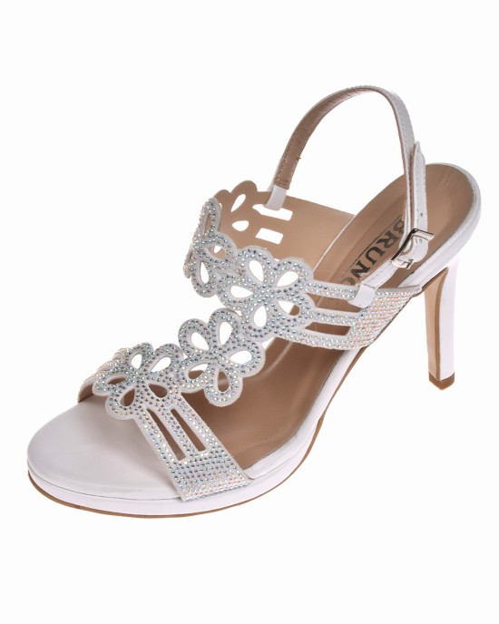 BRUNO SCARPE - Πέδιλο Λευκό με Strass BS-07281-W