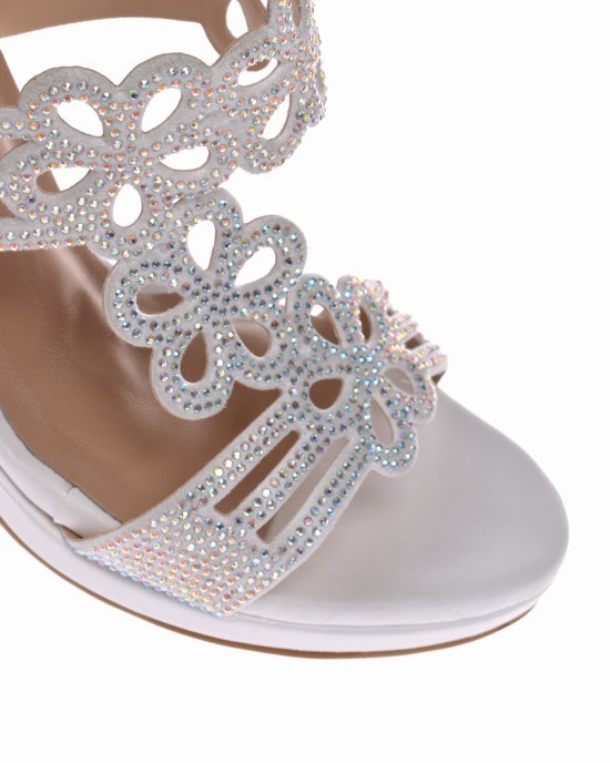 BRUNO SCARPE - Πέδιλο Λευκό με Strass BS-07281-W