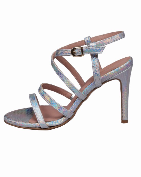 Bruno Scarpe - Πέδιλο Ασημί Snake Print  BS-00712-S   