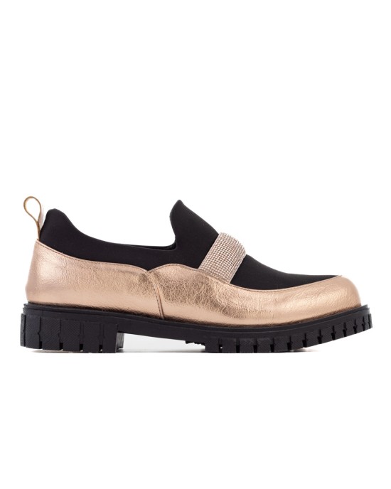  Bruno Scarpe Loafer Χαλκός & Μαύρο με Strass