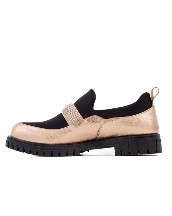  Bruno Scarpe Loafer Χαλκός & Μαύρο με Strass
