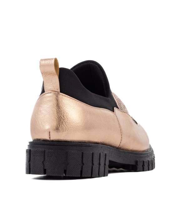  Bruno Scarpe Loafer Χαλκός & Μαύρο με Strass