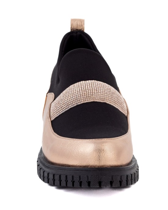  Bruno Scarpe Loafer Χαλκός & Μαύρο με Strass