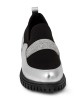 Bruno Scarpe Loafer Ασημί & Μαύρο με Strass