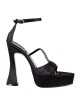  Bruno Scarpe Σατέν Πέδιλα Μαύρο χρώμα BS-03800B
