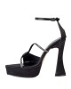  Bruno Scarpe Σατέν Πέδιλα Μαύρο χρώμα BS-03800B