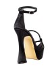  Bruno Scarpe Σατέν Πέδιλα Μαύρο χρώμα BS-03800B