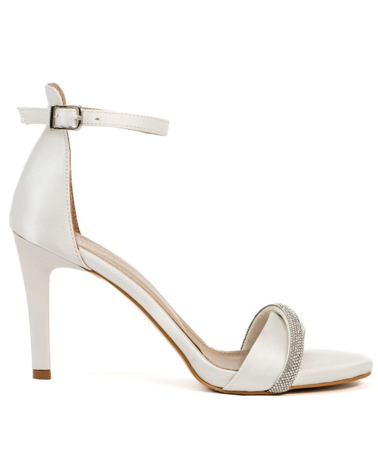 Bruno Scarpe Σατέν Πέδιλα Off White BS-00702W