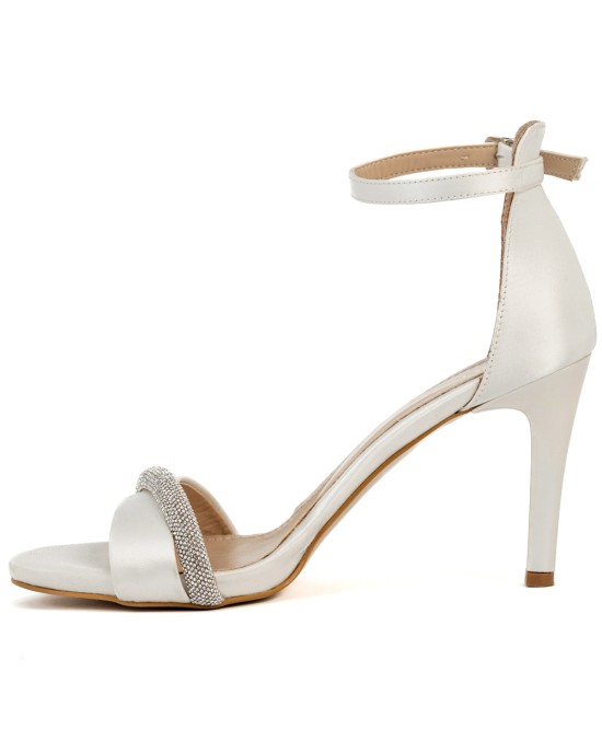  Bruno Scarpe Σατέν Πέδιλα Off White BS-00702W