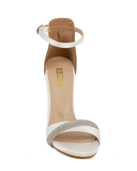  Bruno Scarpe Σατέν Πέδιλα Off White BS-00702W