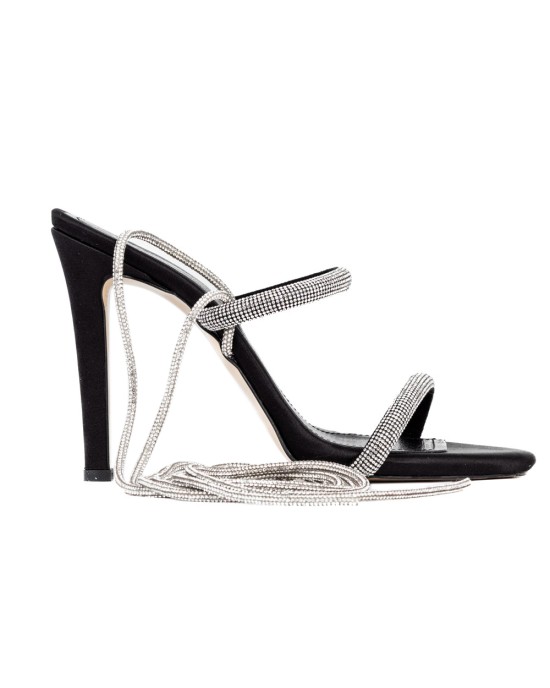  Bruno Scarpe Πέδιλα με Κορδόνι Strass Μαύρο BS-0900