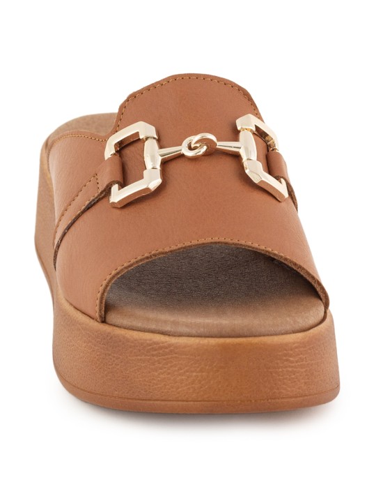  Bruno Scarpe Γνήσιο Δέρμα Flatform Ταμπά 