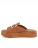  Bruno Scarpe Γνήσιο Δέρμα Flatform Ταμπά 